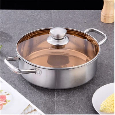 Olla d'acer inoxidable amb tapa de colador de vidre